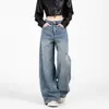 Jeans Scimitar Retro Americanos Rotos para Mujer, Diseño de Otoño y Verano, Sueltos y Adelgazantes, Pantalones Anchos de Pierna Ancha hasta el Piso