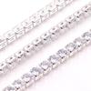 Corrente de garra de zircônia banhada a prata corrente de garra reforçada de cobre espessado com diamante incrustado de gema corrente de diamante banhada a cobre de aço inoxidável cor K branco