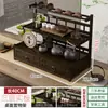 Estante de Té de Escritorio Estante de Almacenamiento para Tazas de Té Kung Fu Estante de Exhibición para Tetera de Arcilla Púrpura Estante de Exhibición para Tetera de Juego de Té