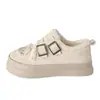Sapatos Femininos de Lã com Velcro Estilo Wasteland Outono e Inverno 2025 Novo Design Original Tênis de Nicho Estudante Sapatos Quentes de Algodão