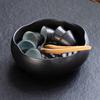 Lavabo de Té de Cerámica Grande Lavabo de Cerámica Negra Doméstico Tazón de Agua Pequeño Lavapinceles Accesorios para Juego de Té Lavabo Extra Grande Lavabo para Taza de Té Utensilios