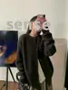 Cárdigan de punto casual con cuello redondo para mujer, holgado y favorecedor, suéter suave acanalado para usar en capas en otoño e invierno