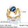 Anillo de Acero de Titanio Transfronterizo Europeo y Americano Diseño de Línea Geométrica Oro Nicho Acero Inoxidable de Gama Alta Anillo Abierto Joyería
