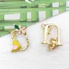 Acessórios para Joias DIY, Pingentes Pequenos de Liga Esmaltada, Acessórios de Pingente para Pulseira, Tags Florais com Letras Inglesas, 1 Peça