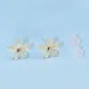 Novos brincos de flor tridimensional frescos femininos de verão brincos de flor de begônia brincos de furo na orelha brincos de clipe sem furo na orelha