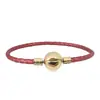 Pulsera de Cordón de Cuero Trenzado con Hebilla de Acero de Titanio Logo Panjia Bucle Único Negro Hebilla Redonda de Cuero Pulsera Básica Transfronteriza DIY