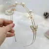 Estilo Coreano Estilo Mori Strass Simples Retrô Pérola Cristal Liga Metálica Tiara Celebridade da Internet Fresca Elegante Super Fada Tiara Acessório de Cabeça