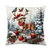 Funda de Almohada Navideña Temu Decoración Festiva Transfronteriza Estilo Pintura al Óleo Realista Funda para Cojín de Sofá Dormitorio Almohada Venta al por Mayor