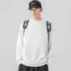 Suéter grosso com forro de fleece de gola alta para outono e inverno, cor sólida, camisa base, suéter quente, suéter moderno masculino, roupas masculinas