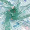 Estoque de fábrica Vestido saia de tecido de rede para celebridades europeu e americano tecido bordado a ouro malha elástica tecido bordado com miçangas e lantejoulas