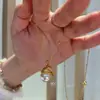 Colar de Natal, Mesmo Estilo do Little Red Book, Pingente de Pérola Estrela, Estilo Francês, Colar de Luxo