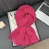 Xale de Viagem Estilo Étnico Retrô para Mulheres Cor Sólida Algodão e Linho Lenço de Seda Primavera, Outono e Inverno Versátil Quente Lenço do Deserto
