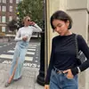 [Producto Destacado] Yuran 26 Nueva Colección Primavera/Verano: Top de Punto Suave de Manga Larga de Algodón Tencel con Fruncidos en Hombro Asimétrico