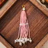 Colgante de borla de cuentas de arroz, Accesorio de llavero de brocado Song, Accesorio con cuentas de perlas, Colgante pequeño para bolsa Hanfu, En stock