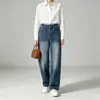Jeans de pierna curva retro, de cintura alta, adelgazantes, hechos a medida, colección otoño 2026, versátiles y elegantes para mujer