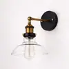 Lámpara de noche minimalista moderna Cafetería Restaurante Dormitorio Lámpara de pared de cristal creativa Lámparas de loft americano de interior retro