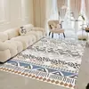Tapete para Sala de Estar Estilo Marroquino Transfronteiriço, Resistente a Manchas, Fácil de Cuidar, Lavável, Dobrável, Tapete Antiderrapante para Uso Doméstico, Atacado