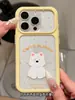 Funda inglesa con borde verde menta y lunares de perrito blanco, adecuada para Apple 17, suave y linda, funda dura anti-caídas para iPhone 16