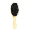 Pente de Massagem com Almofada de Ar de Cerdas de Javali, Pente com Airbag, Não Embola, Cabelo Liso, Pente de Madeira Fofo, Pente Especial para Modelar Cabelo Feminino