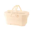 Canasta de picnic, caja de almacenamiento para acampar al aire libre, cubo de agua plegable para uso en exteriores, bolso de mano para almacenamiento de frutas de picnic de salida de primavera