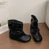 Botines de moda con doble correa 2026 para adelgazar para mujer, estilo retro, perfectos para figuras menudas, otoño e invierno, que aumentan la altura, versátiles
