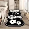 Alfombra Habitación Cama Manta de Mesita de Noche Se Puede Dormir y Sentar, No Lavable y Limpiable Negro Felpa Gruesa Habitación Sala de Estar Ventana Saliente Felpudo