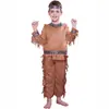 Disfraz Salvaje de Halloween Día del Niño Indígena Traje para Actuación Escénica Jefe Indio Aborigen