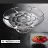 Bandeja de frutas em acrílico, elegante e atraente, adequada para salas de estar, KTVs, bares e uso doméstico; transparente, com um caule alto e um design criativo
