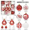 Produto Novo Transfronteiriço Conjunto de Bolas de Natal de Veado 6cm Pintadas de Vermelho e Dourado Decoração de Bola de Natal de Formato Irregular Enfeites para Pendurar na Árvore de Natal