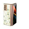 Funda Ultra Fina Adecuada para Samsung W22, Corazón del Mundo Z Fold3 Funda de Vidrio Pintado Electrochapado, Funda Floral Ultra Fina