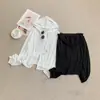 Camisa de zíper longa de cor sólida em Liocel, estilo coreano minimalista, proteção solar, jaqueta com capuz slim fit de verão