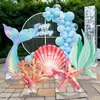 Letrero Decorativo Grande de Sirena Decoración de Ambiente de Cumpleaños para Interiores Letrero Decorativo de Fondo para Fiesta Temática del Océano