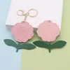 Llavero Colgante Creativo de Cuero con Estampado de Flor de Peonía Estilo Chino Accesorios de Ropa de Cuero Accesorios para Jeans
