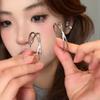 2025 Nuevos Pendientes Populares de Plata Pendientes de Aro Liso para Mujer Lujo Niche Accesible de Alta Gama Pendientes de Aro Grandes Elegantes
