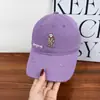 Gorra de Béisbol Bordada de Oso para Mujer, Estilo Coreano Primavera y Otoño, Versátil Casual Ala Ancha, Adelgazante de Rostro, Gorra Suave con Visera de Pato para Hombre