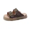 Chinelos Infantis 2026 Verão Estilo Coreano Sandálias de Tira Única com Solado Macio para Meninas Estilo Princesa Modernos para Uso Externo Sapatos Birkenstock Tendência