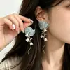 Aretes de Borla de Flores Transparentes para Mujer, Pendientes de Aguja de Plata de Lujo Ligero de Alta Gama, Diseño Dulce, Accesorios para Orejas Personalizados, Modernos