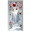 Cortina de puerta de Navidad, tela de fondo de puerta de poliéster, decoración de puerta para fiestas festivas, venta al por mayor transfronteriza, admite diseños personalizados basados en imágenes proporcionadas