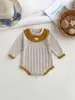 Body de punto 100% algodón para bebé y niño pequeño, bloques de color, lazo de encaje, manga larga para niñas, suéter de ropa exterior personalizable