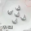 Accesorios Premium de Zirconia para Uñas, Lujo Ligero Estilo Francés, Brillantes Decoraciones de Diamantes para Uñas Portátiles en Forma de Arco Creciente con Diamantes Completos en el Lateral
