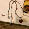 |Collar de Cadena para Suéter Yuanqiu Multi-Uso Nuevo Estilo Chinoiserie Retro con Cuentas de Piedra Diseño de Nicho|