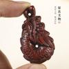 Sándalo/Palo de rosa/Sándalo verde DIY Artesanía Tallado Dragón Ruyi Accesorios Llavero para Teléfono Móvil