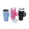 Taza de Coche con Cristales de 14 oz Termo de Acero Inoxidable 304 Asa Portátil con Diamantes Vaso Helado de Colores