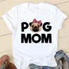 Camisetas Femininas Pug Cavando Rosto 2025 Loja de Roupas da Moda para Senhoras