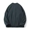 Ropa Vintage 25 Otoño Nuevo Estilo Japonés Exterior Bloque de Color Diseño de Bolsillo Texturizado Holgado Cuello Redondo Sudadera Pulóver