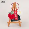 Llavero de Cáscara de Caqui Tejido a Crochet de Lana Genuina para Llavero de Coche, Bolso de Pareja Femenina, Lindo Colgante de Peluche de Caqui, Pequeño Regalo