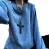 Suéter de punto elegante y genial, top de punto hueco estilo playa de manga larga, moderno y chic, estilo coreano, fino y ligero, unisex