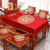 Decoração de Mesa de Centro para Sala de Estar de Casamento Toalha de Mesa Caminho de Mesa Cobertura de Mesa para Casamento e Noivado Suprimentos Festivos Vermelhos