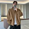 Chaqueta con cuello alto para hombre, otoño e invierno 2026 nuevo cárdigan casual con cremallera, abrigo holgado de talla grande estilo americano moderno