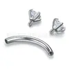 Clavo para Ceja de Aleación de Titanio F136 con Dientes Internos, Punta de Bola Redonda de Doble Punta, Varilla Curva, Clavo para Ombligo, Clavo para Oreja, Clavo para Lengua, Joyería para Piercing G23